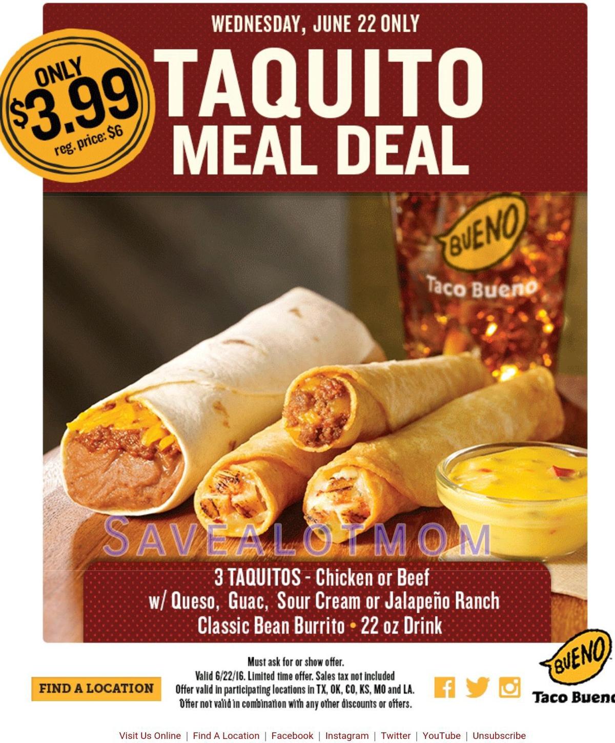Taco Bueno 3.99 Taquitos Deal Save A Lot Mom
