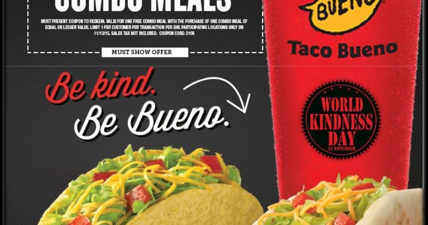 Taco Bueno Buy One get One FREE Combo Platter! | Save A Lot ...