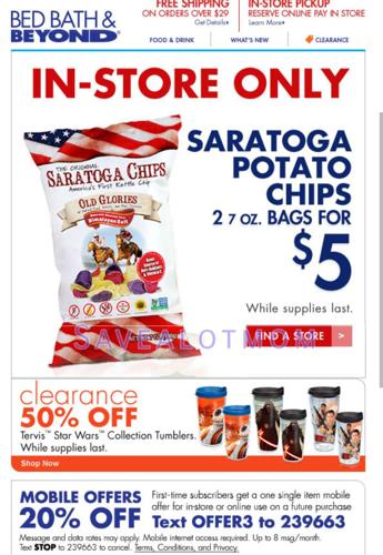 Bed, Bath & Beyond 20% off coupons and 2 for $5 Chips! | Save ...