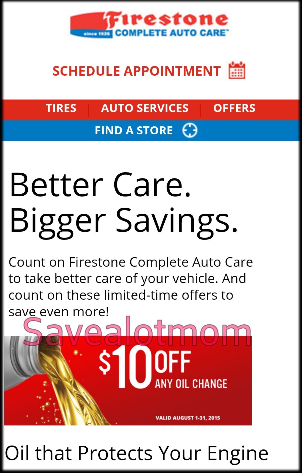 Firestone oil shop change coupon