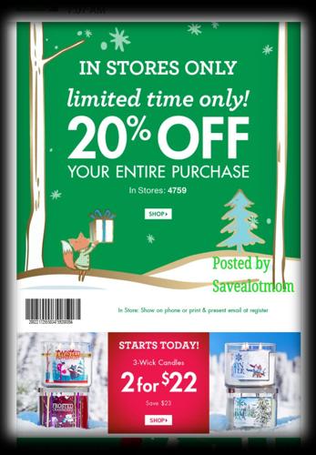 20 percent off bath and body coupon