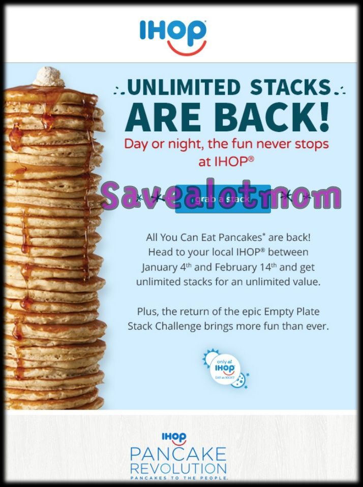 IHOP Unlimited Pancakes!! No Coupon Needed! Save A Lot Mom