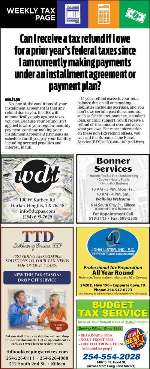 Weekly Tax Page