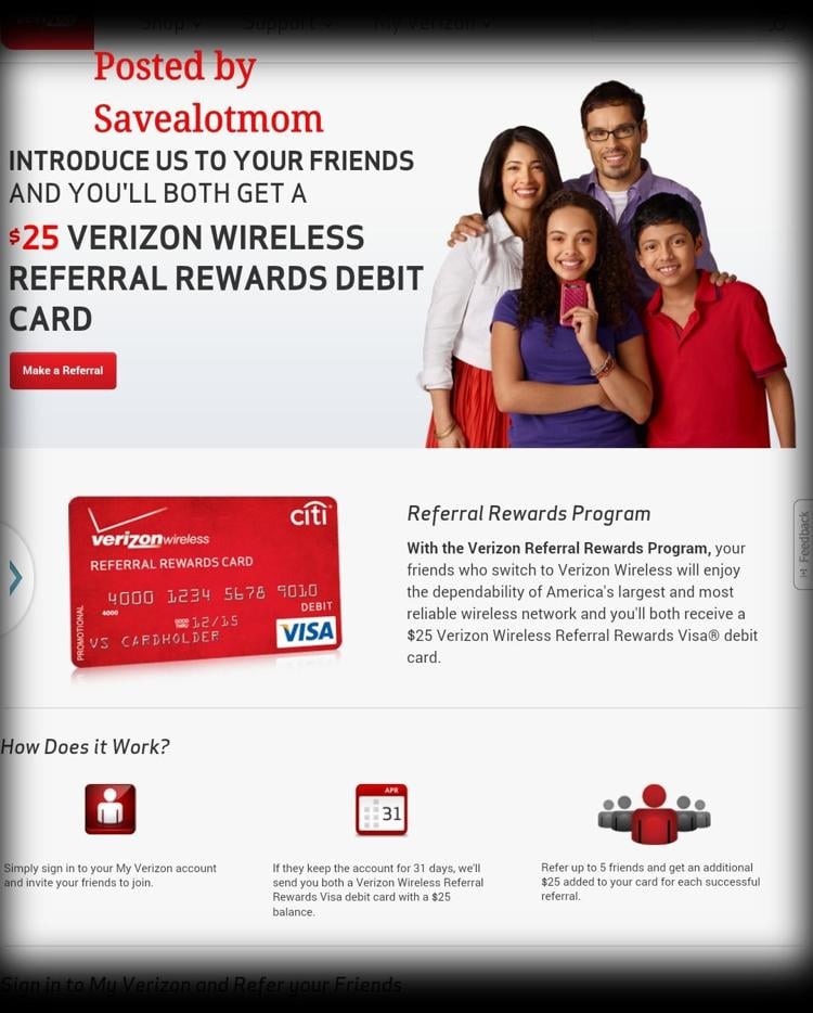 Verizon Wireless Refer a Friend Program! Save A Lot Mom