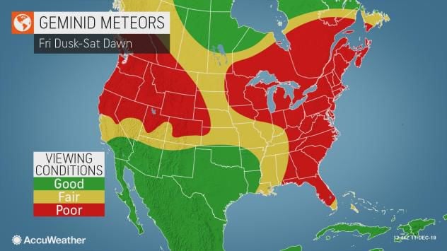 Meteor Shower Visibility Map Meteor Shower Visibility Good For Central Texas This Week | Local News |  Kdhnews.com