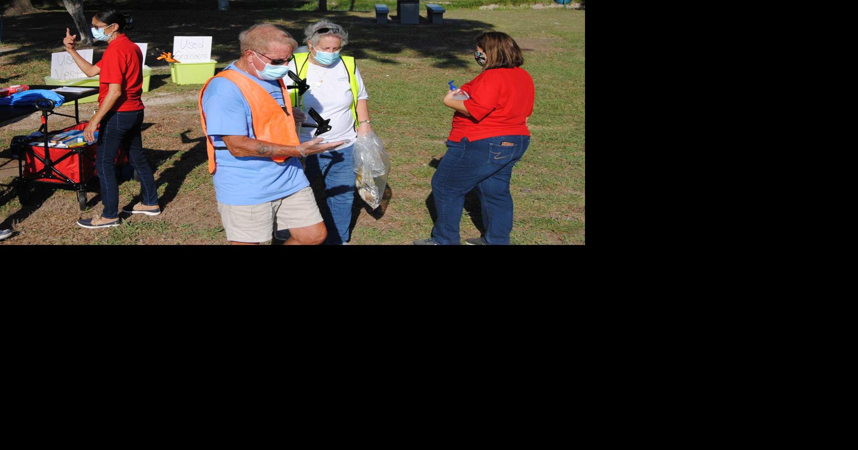 Volunteers gather at a Copperas Cove park to pick up trash Copperas