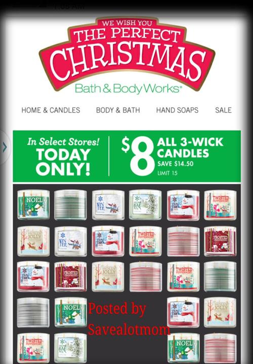 Bath Body Works 3 Wick Candles For 8 Today Only Save
