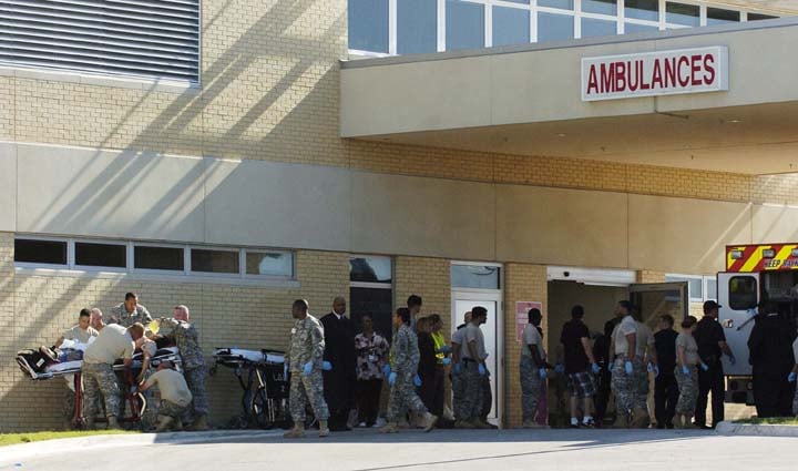 Emergency Personel work to save soldiers