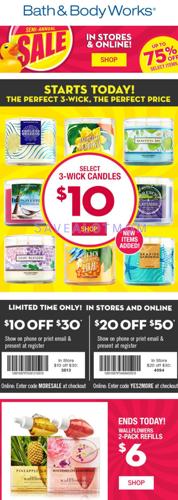 Bath & Body Works Semi Annual Sale and $10 & $20 off Coupons ...