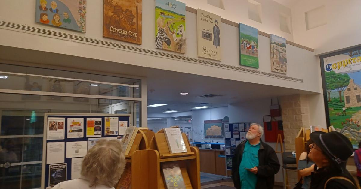 Local artists reveal art reflecting Cove history displayed at library