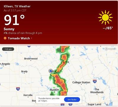 Killeen area under tornado watch until 11 p.m. Monday | Local ...