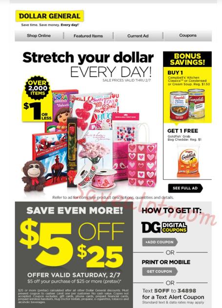 Dollar General $5 off $25 Purchase Coupon! Saturday ONLY! | Save A Lot ...