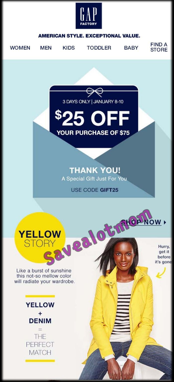 Gap email hot sale coupon