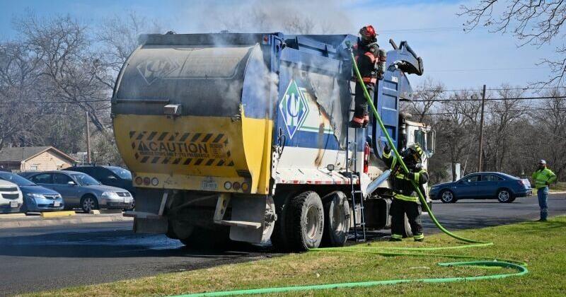 Hot garbage: Belton fire crews battle blaze in waste collection truck ...
