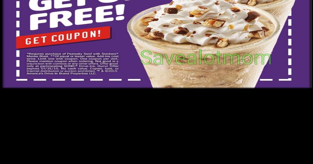 Sonic Buy One Get One FREE Master Blast! | Save A Lot Mom ...