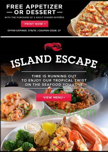 Red Lobster FREE Appetizer Coupon! | Save A Lot Mom | kdhnews.com