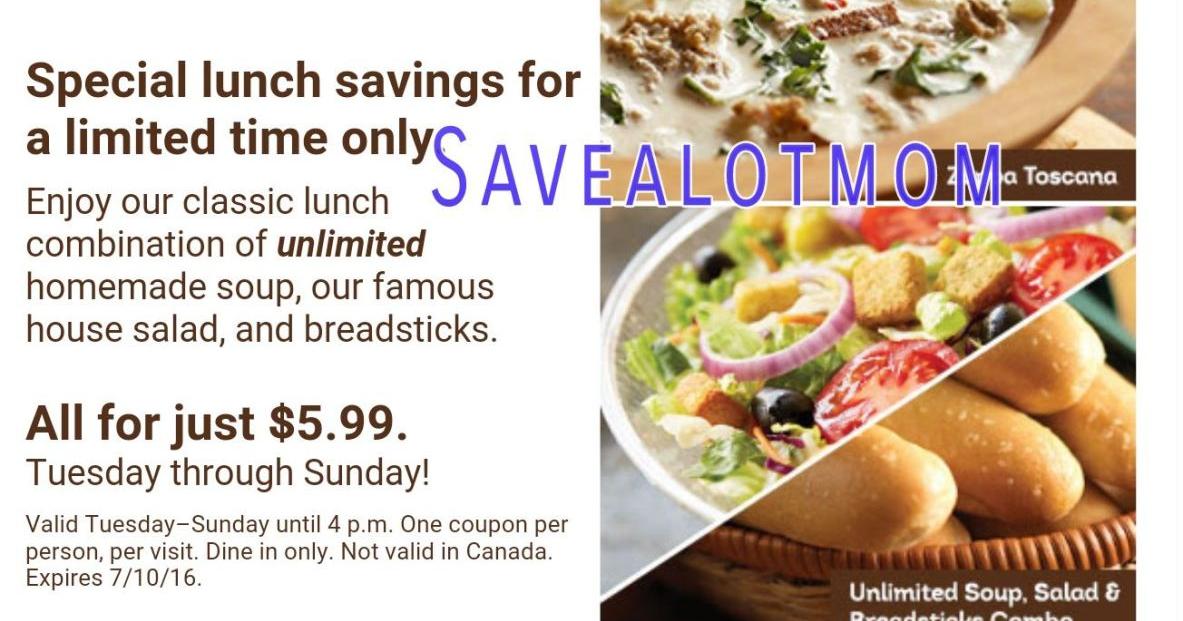 Soup or salad coupon
