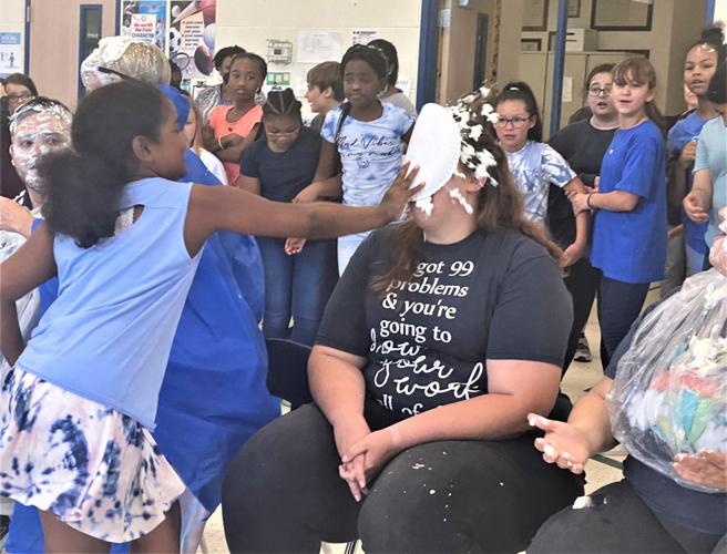 Hettie Halstead teachers take pies to the face for improved student performance Copperas Cove
