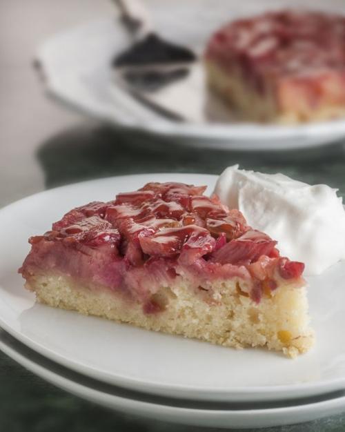 Rhubarb upside-down cake
