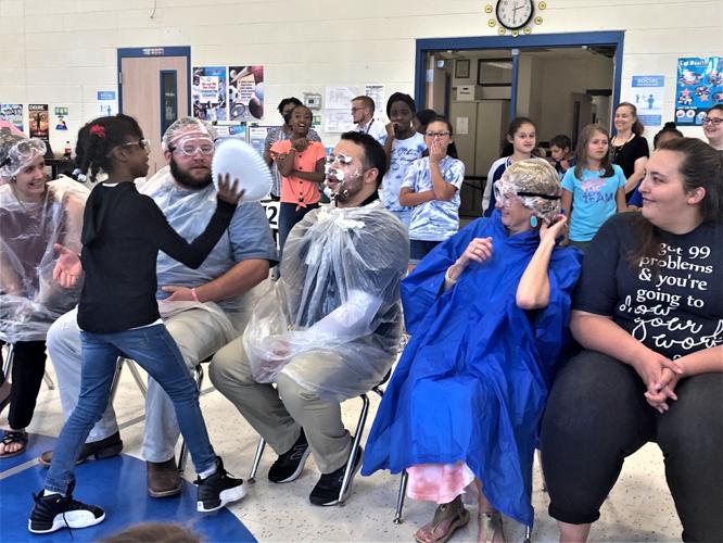 Hettie Halstead teachers take pies to the face for improved student performance Copperas Cove