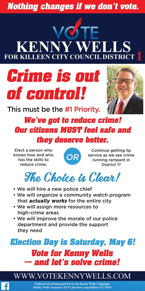 Vote Kenny Wells for City Council District 1