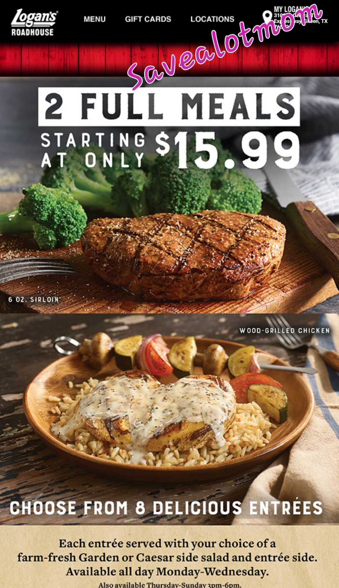 Meal for Two starting at 15.99 Logan s Roadhouse Savealotmom kdhnews