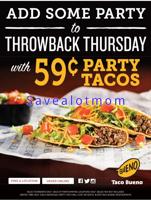 $.59 Party Taco Every Thursday at Taco Bueno!