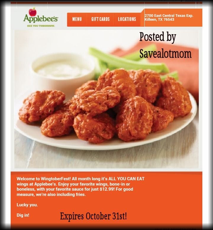Applebees All You Can Eat Chicken Wings?!?! Yes! Save A Lot Mom