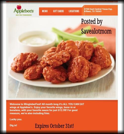 Applebees All You Can Eat Chicken Wings Yes Save A Lot Mom Kdhnews Com