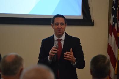 Texas Comptroller Glenn Hegar speaks during a policy luncheon for many of Killeen's community and business leaders in an event sponsored in part by the Killeen Chamber of Commerce.