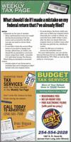 Weekly Tax Page 2019