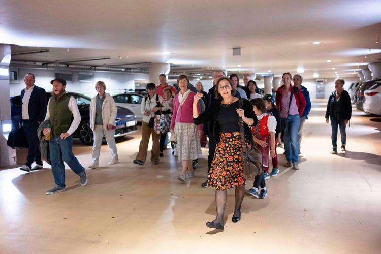 Austrian yodelers take their voices underground, turning a parking garage into the Alps