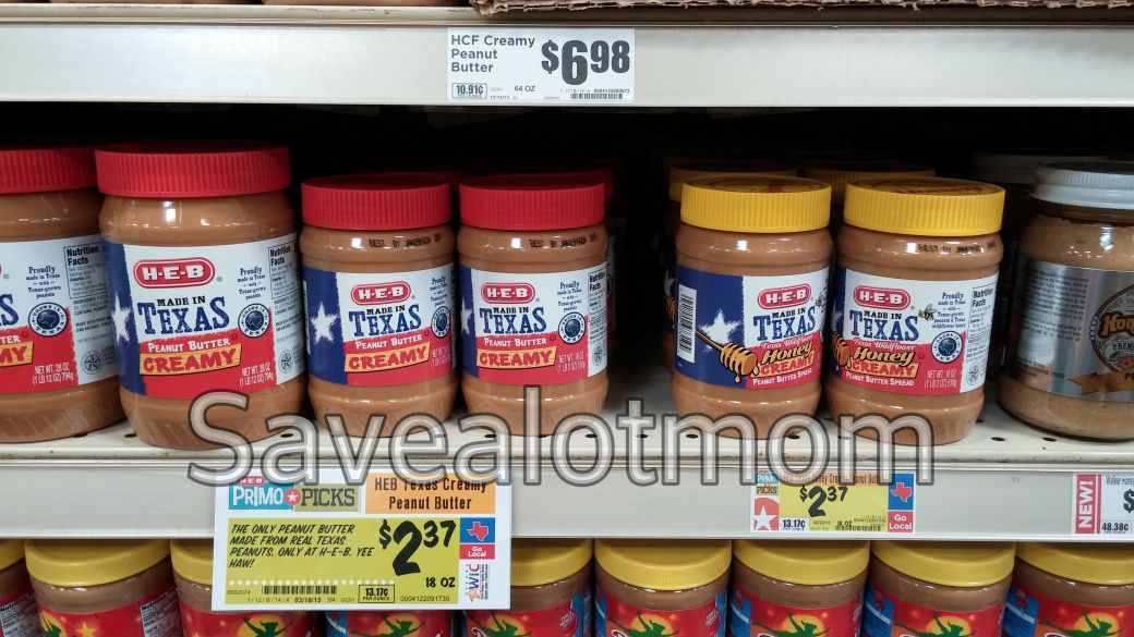 HEB Peanut Butter & Digital Coupon Offer! Save A Lot Mom