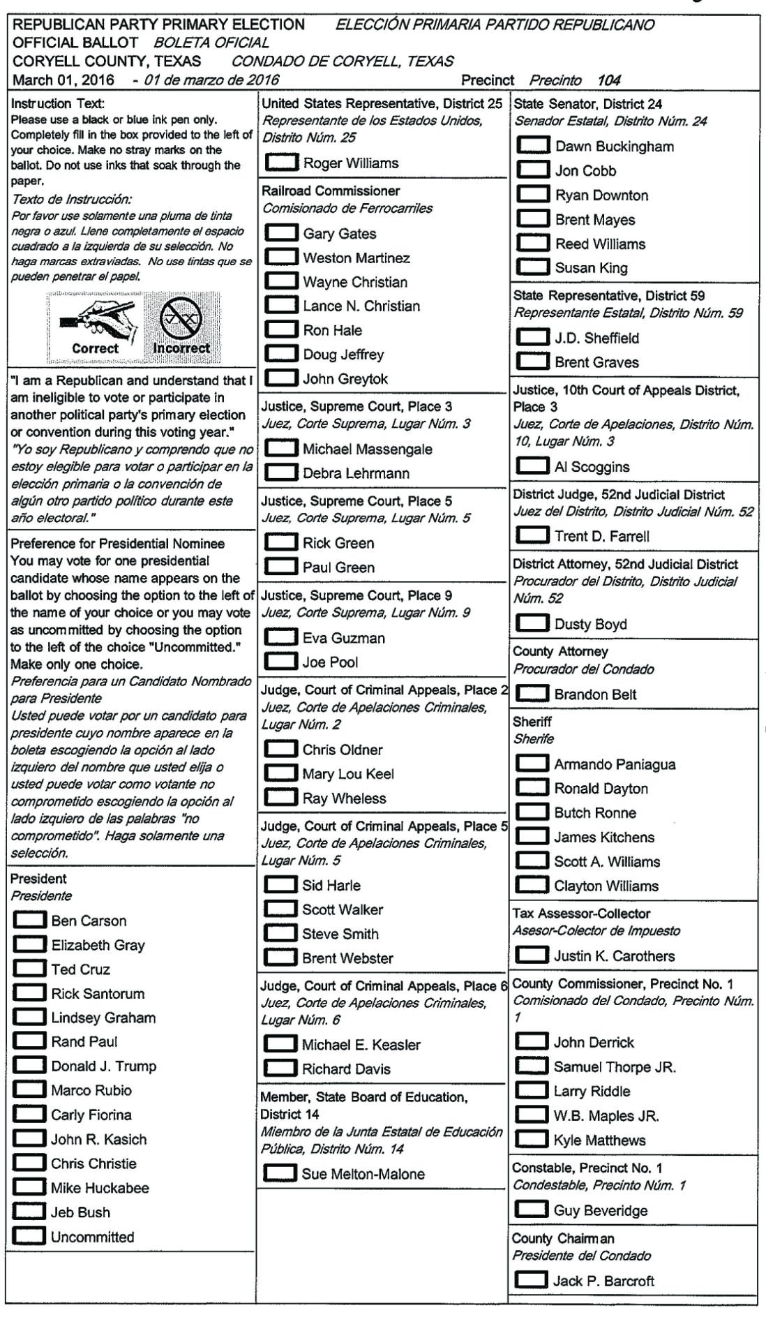 Sample ballots for March primary Local News