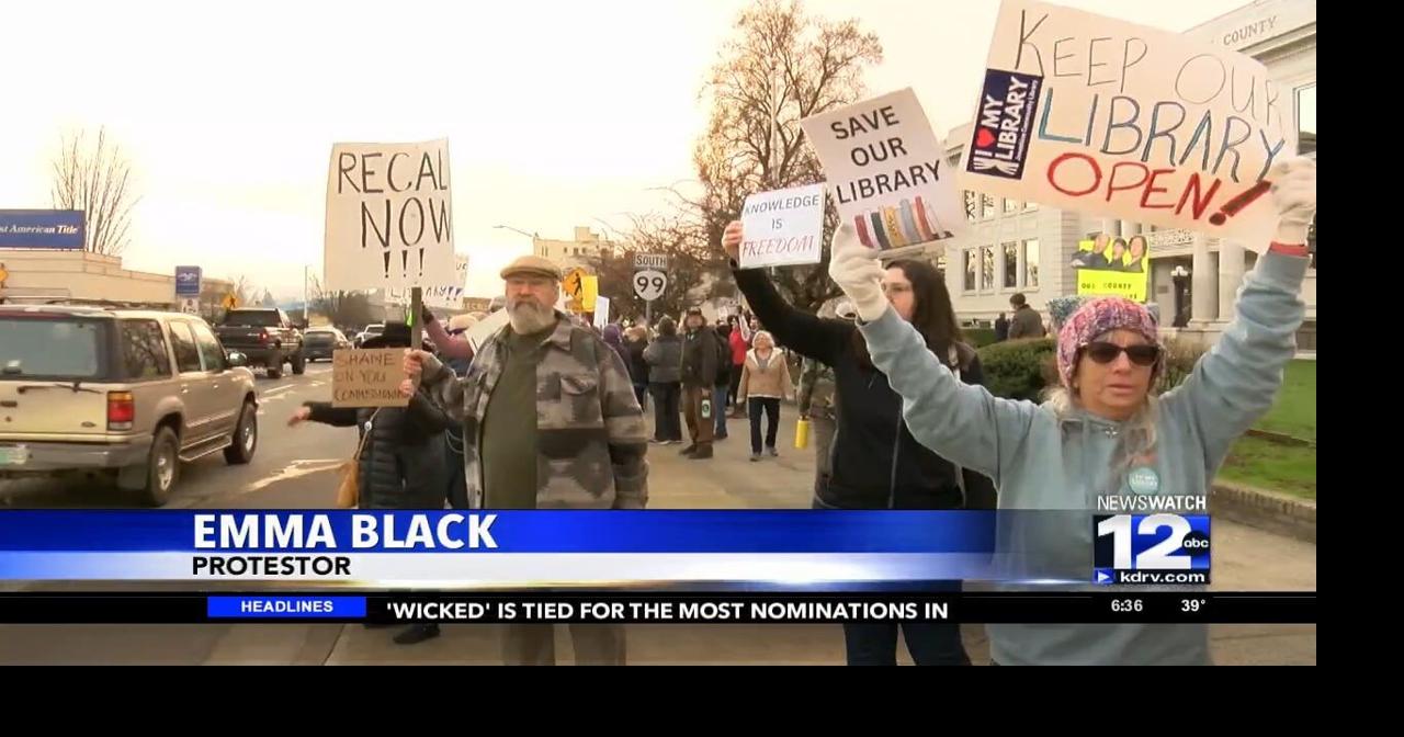Dozens protest Grants Pass library lease termination; Barnett says it's ...