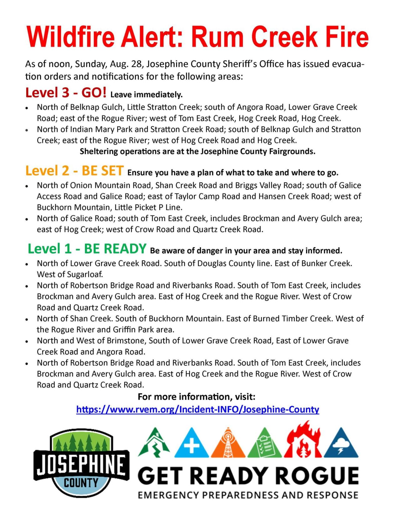 FireWatch expanded, updated Rum Creek Fire evacuation orders reach I5