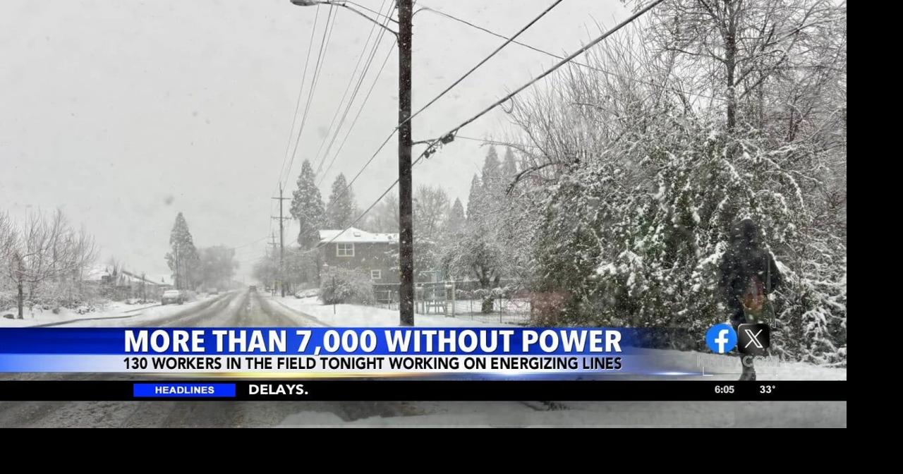 Thousands without power across southern Oregon as winter weather downs power lines | Video | kdrv.com