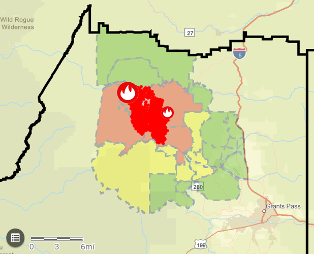 FireWatch new fire map shows slight Rum Creek Fire advance near Galice
