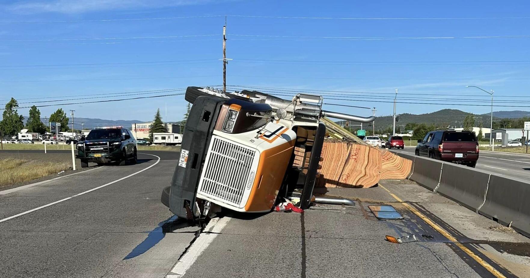 Semi truck rollover causes traffic backup on Highway 62 - Vimarsana News