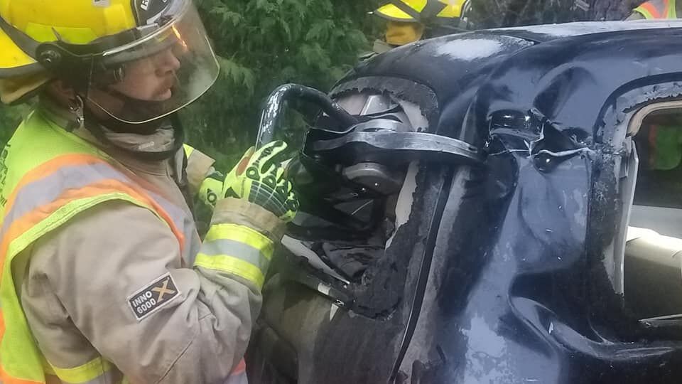 Firefighters use 'jaws of life' to free driver from Josephine
