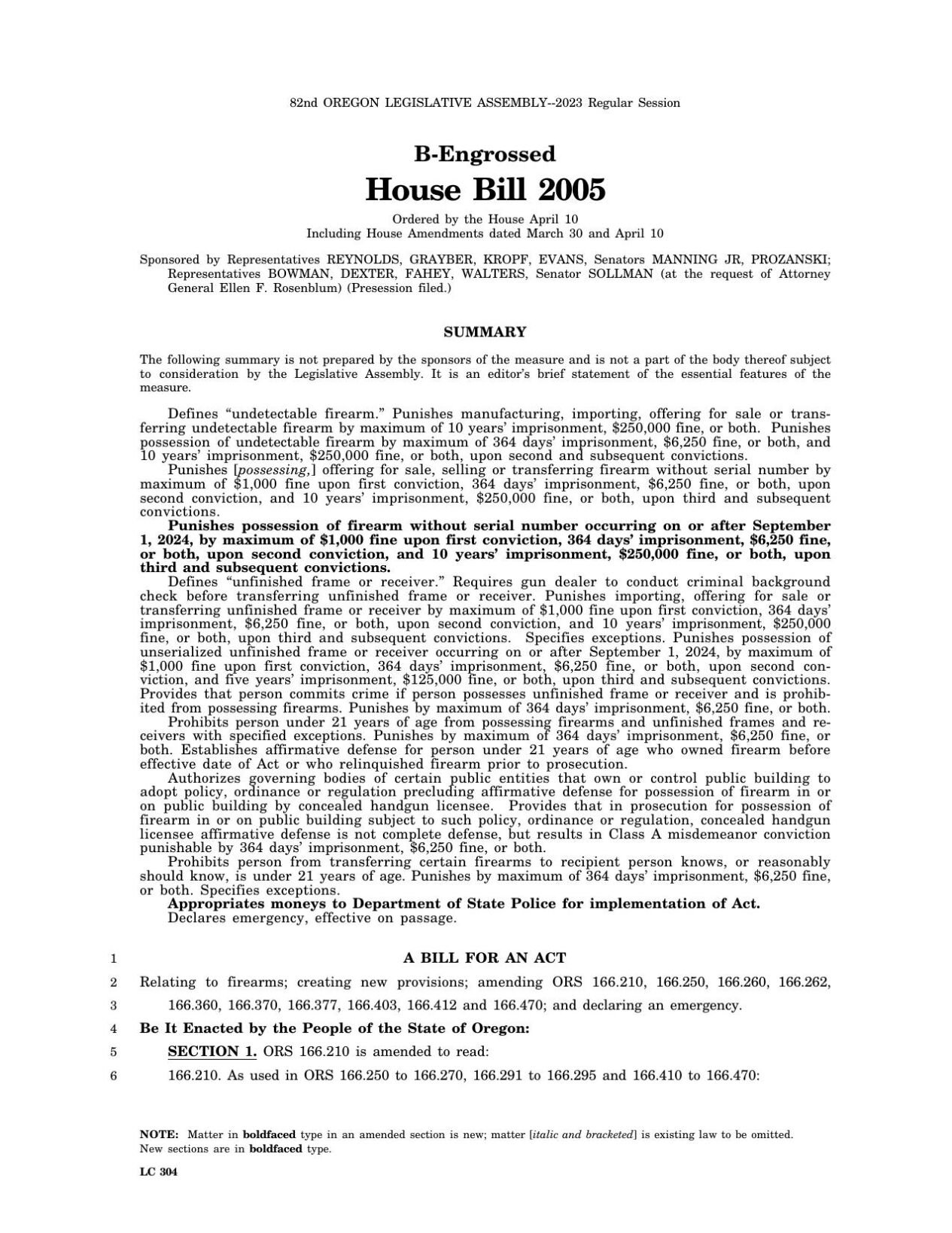 Oregon House passes law that targets 'ghost guns' Top Stories