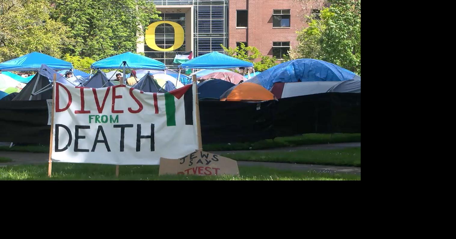 UO student protester arrested after gluing posters to sides of campus ...