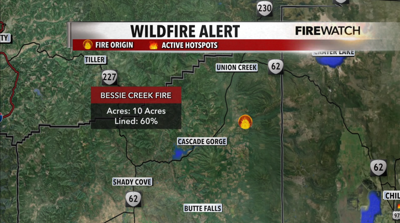 Bessie Creek Fire map