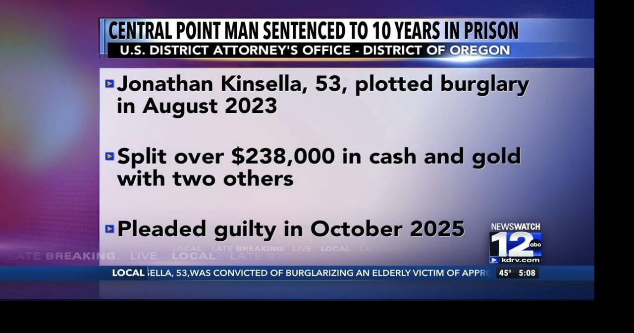 Central Point man sentenced to 10 years in prison | Video | kdrv.com