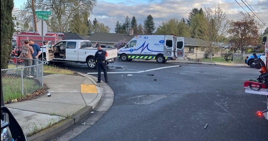 Crater Lake Ave. and Johnson St. temporarily closed due to crash ...