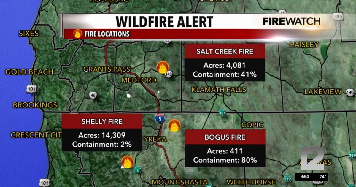 Shelly fire grows, containment went up on Salt Creek and Bogus Fires ...