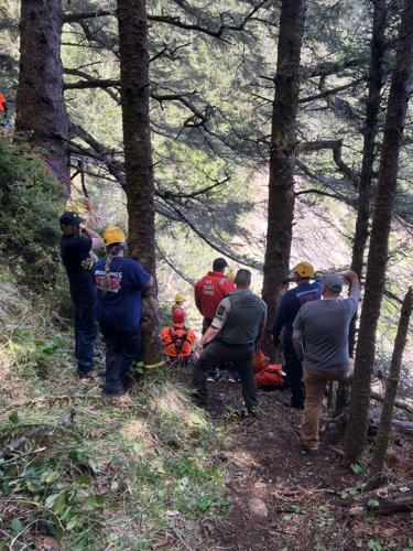 Oregon boy who survived 50ft fall from a cliff pictured after momdied  trying to save him