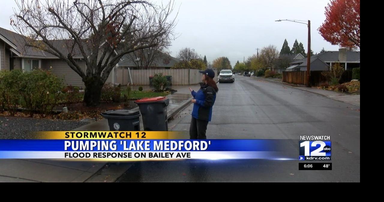 Flood response on Bailey Avenue in Medford Video