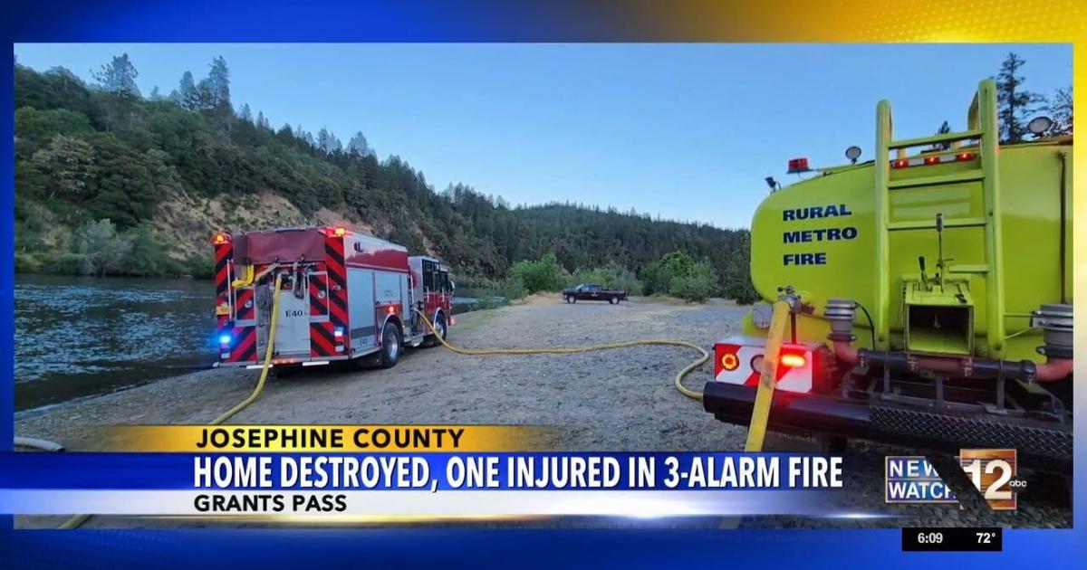 Home destroyed, one injured in Grants Pass fire Video