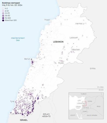 The Israel-Hezbollah ceasefire in 4 maps and charts